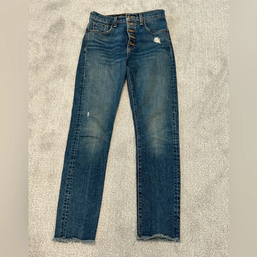 Veronica Beard Distressed Button fly Denim Jeans - Picture 1 of 5